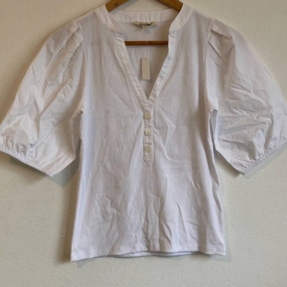 White Puff Sleeve Women's Top